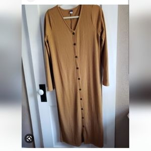 Old navy tan cardigan midi dress